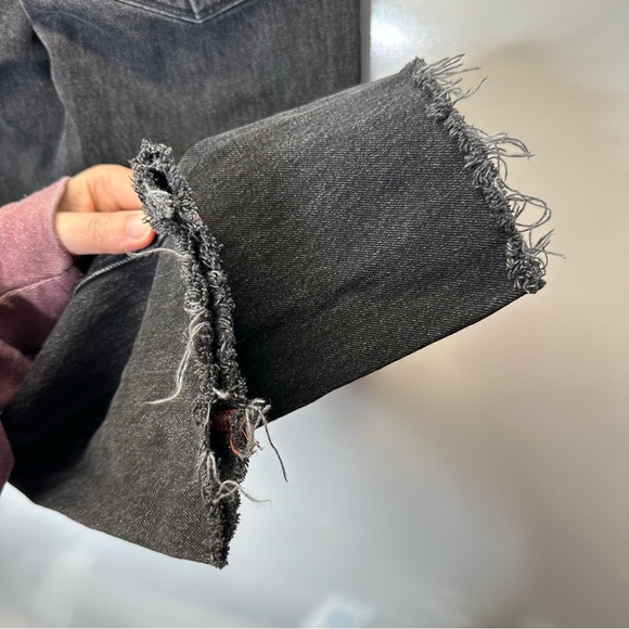 Frame Le Nik Straight Leg Jeans Distressed Black Size 26 - Picture 9 of 11